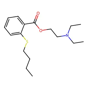 Benzoic acid, o-(butylthio)-, 2-(diethylamino)ethyl ester structure