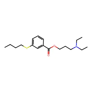 Benzoic acid, m-(butylthio)-, 3-(diethylamino)propyl ester structure