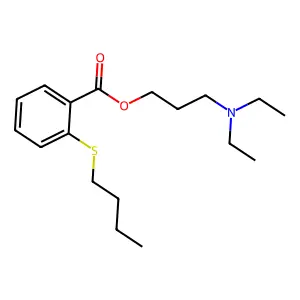 Benzoic acid, o-(butylthio)-, 3-(diethylamino)propyl ester structure