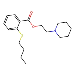 Benzoic acid, o-(butylthio)-, 2-piperidinoethyl ester structure