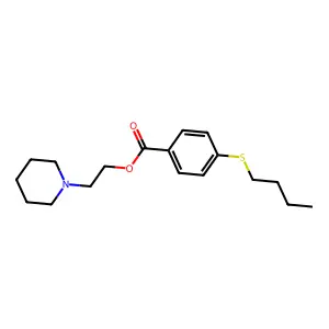 Benzoic acid, p-(butylthio)-, 2-piperidinoethyl ester structure