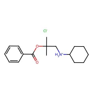 1-(Cyclohexylamino)-2-methylpropan-2-yl benzoate--hydrogen chloride (1/1) structure