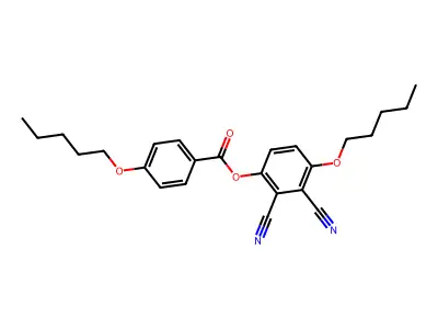 4-Pentyloxy-benzoic acid 2,3-dicyano-4-pentyloxy-phenyl ester structure