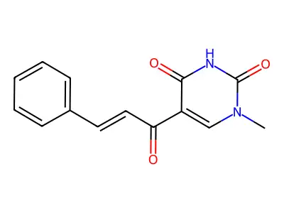 1-Methyl-5-(3-phenylprop-2-enoyl)pyrimidine-2,4-dione structure