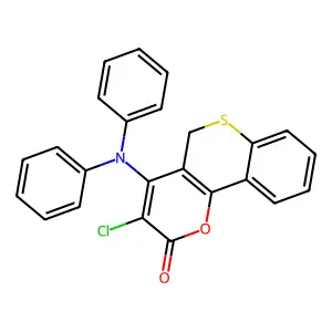3-chloro-4-(N-phenylanilino)-5H-thiochromeno[4,3-b]pyran-2-one structure