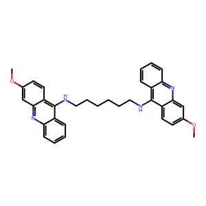 N,N'-bis(3-methoxyacridin-9-yl)hexane-1,6-diamine structure