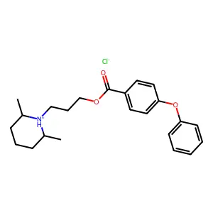 Benzoic acid, p-phenoxy-, 3-(2,6-dimethylpiperidino)propyl ester, hydrochloride structure
