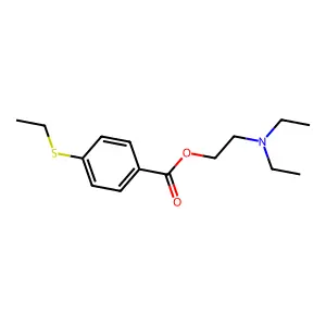 Benzoic acid, p-(ethylthio)-, 2-(diethylamino)ethyl ester structure