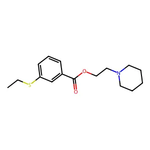 Benzoic acid, m-(ethylthio)-, 2-piperidinoethyl ester structure