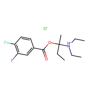 2-(Diethylamino)butan-2-yl 4-fluoro-3-iodobenzoate--hydrogen chloride (1/1) structure