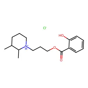 3-(2,3-Dimethylpiperidin-1-yl)propyl 2-hydroxybenzoate--hydrogen chloride (1/1) structure