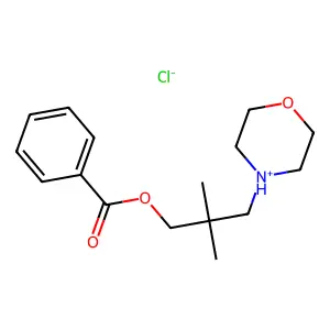 2,2-Dimethyl-3-(morpholin-4-yl)propyl benzoate--hydrogen chloride (1/1) structure