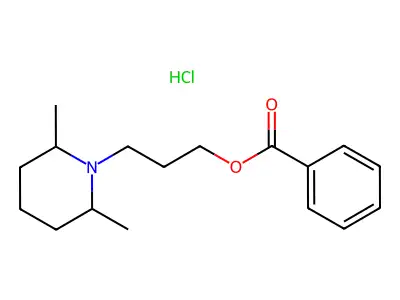 1-Piperidinepropanol, 2,6-dimethyl-, benzoate (ester), hydrochloride structure