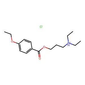 Benzoic acid, p-ethoxy-, 3-(diethylamino)propyl ester, hydrochloride structure