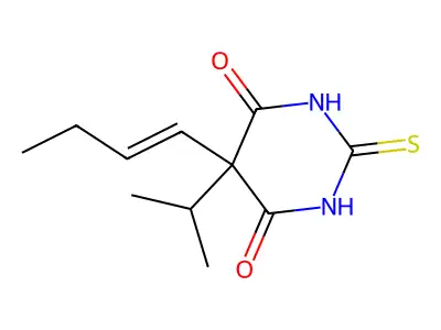 5-But-1-enyl-5-propan-2-yl-2-sulfanylidene-1,3-diazinane-4,6-dione structure