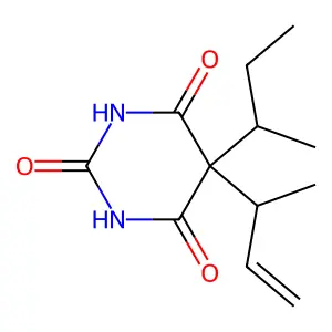 5-(Butan-2-yl)-5-(but-3-en-2-yl)pyrimidine-2,4,6(1H,3H,5H)-trione structure
