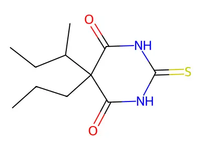 Barbituric acid, 5-sec-butyl-5-propyl-2-thio- structure