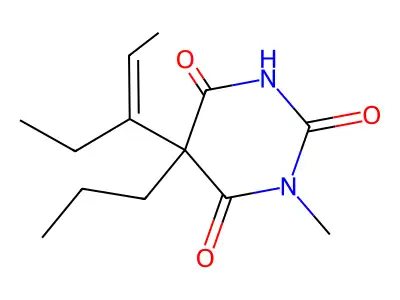 6-Hydroxy-3-methyl-5-(pent-2-en-3-yl)-5-propylpyrimidine-2,4(3H,5H)-dione structure