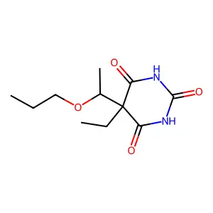 Barbituric acid, 5-ethyl-5-(1-propoxyethyl)- structure