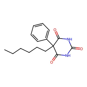 Barbituric acid, 5-hexyl-5-phenyl- structure