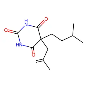 5-(3-Methylbutyl)-5-(2-methylprop-2-enyl)-1,3-diazinane-2,4,6-trione structure