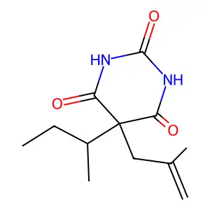 5-Butan-2-yl-5-(2-methylprop-2-enyl)-1,3-diazinane-2,4,6-trione structure