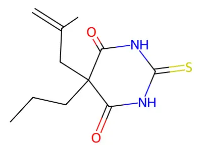 5-(2-Methylprop-2-enyl)-5-propyl-2-sulfanylidene-1,3-diazinane-4,6-dione structure
