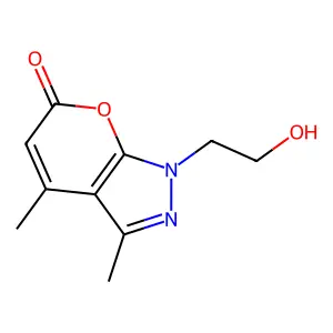 1-(2-Hydroxyethyl)-3,4-dimethylpyrano[2,3-C]pyrazol-6(1H)-one structure