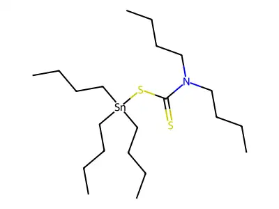 Stannane, ((dibutyldithiocarbamoyl)oxy)tributyl- structure