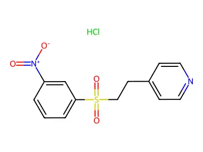 Pyridine, 4-(2-(3-nitrophenylsulfonyl)ethyl)-, hydrochloride structure