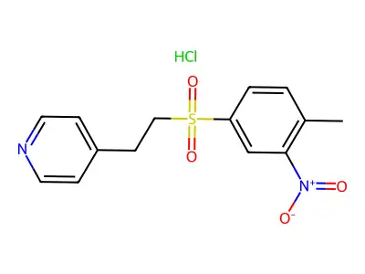 Pyridine, 4-(2-(3-nitro-p-tolylsulfonyl)ethyl)-, hydrochloride structure