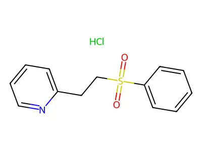 Pyridine, 2-(2-(phenylsulfonyl)ethyl)-, hydrochloride structure
