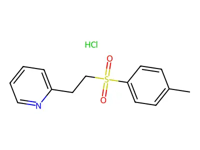 Pyridine, 2-(2-(p-tolylsulfonyl)ethyl)-, hydrochloride structure
