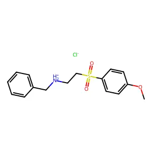 N-Benzyl-2-(4-methoxybenzene-1-sulfonyl)ethan-1-amine--hydrogen chloride (1/1) structure