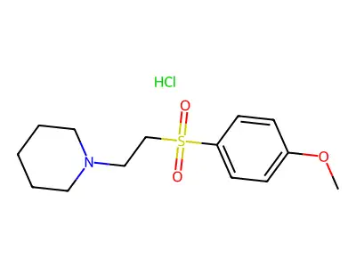 Piperidine, 1-(2-(4-methoxyphenylsulfonyl)ethyl)-, hydrochloride structure