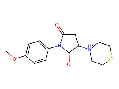 1-(4-Methoxyphenyl)-3-thiomorpholin-4-ium-4-ylpyrrolidine-2,5-dione structure