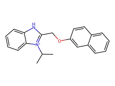 2-(naphthalen-2-yloxymethyl)-3-propan-2-yl-1H-benzimidazol-3-ium structure