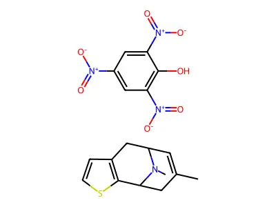 7,10-Dimethyl-5,9-imino-4,5,8,9-tetrahydrocyclooct(b)thiophene picrate structure