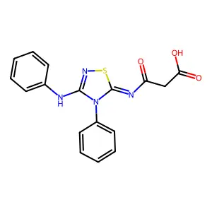3-[(3-Anilino-4-phenyl-1,2,4-thiadiazol-5-ylidene)amino]-3-oxopropanoic acid structure