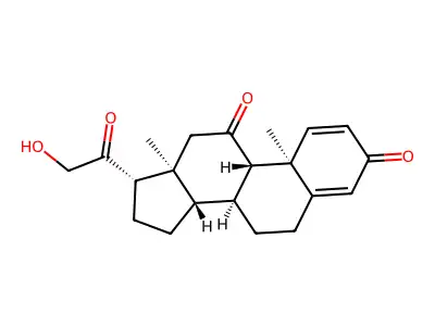 21-Hydroxypregna-1,4-diene-3,11,20-trione structure