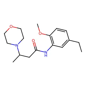 N-(5-Ethyl-2-methoxyphenyl)-3-(morpholin-4-yl)butanimidic acid structure