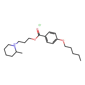 3-(2-Methylpiperidin-1-yl)propyl 4-(pentyloxy)benzoate--hydrogen chloride (1/1) structure
