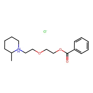 Benzoic acid, 2-(2-(2-methylpiperidino)ethoxy)ethyl ester, hydrochloride structure