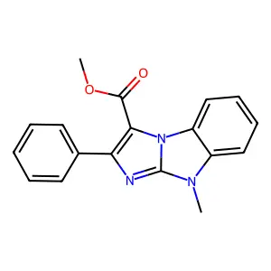 methyl 9-methyl-2-phenyl-9H-imidazo[1,2-a]benzimidazole-3-carboxylate structure