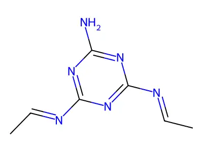 4,6-双(亚乙氨基)-1,3,5-三嗪-2-胺 structure