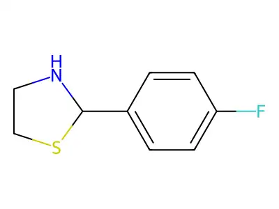 Thiazolidine, 2-(p-fluorophenyl)- structure