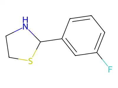 Thiazolidine, 2-(m-fluorophenyl)- structure