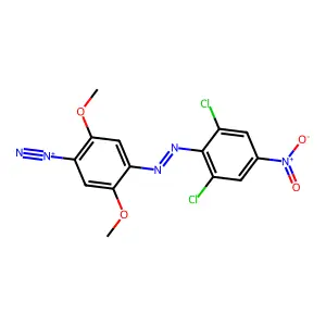 4-(2-(2,6-Dichloro-4-nitrophenyl)diazenyl)-2,5-dimethoxybenzenediazonium structure