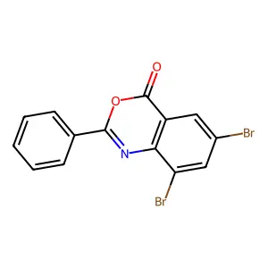 6,8-dibromo-2-phenyl-4H-3,1-benzoxazin-4-one structure