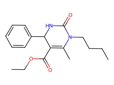 Ethyl 1-butyl-6-methyl-2-oxo-4-phenyl-1,2,3,4-tetrahydropyrimidine-5-carboxylate structure